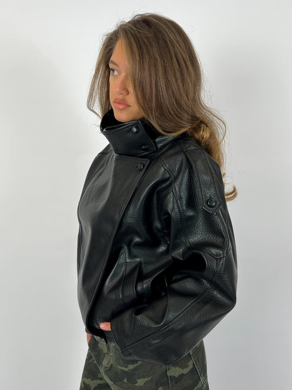 LAUREN - Chaqueta oversize de piel sintética